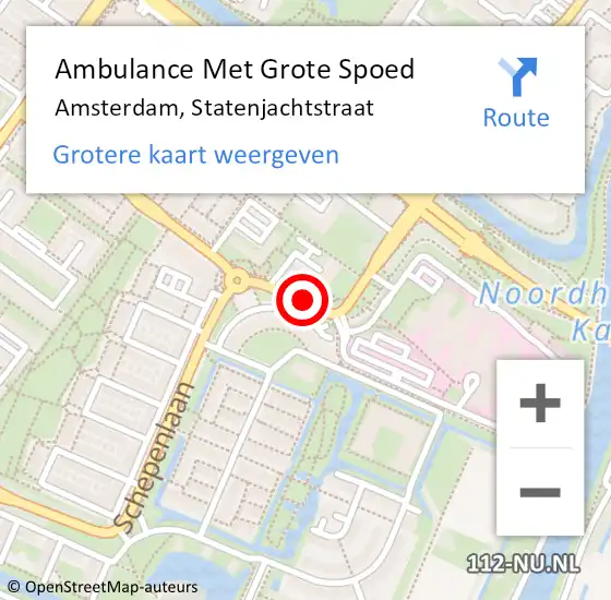 Locatie op kaart van de 112 melding: Ambulance Met Grote Spoed Naar Amsterdam, Statenjachtstraat op 15 november 2018 19:50