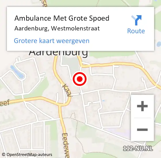 Locatie op kaart van de 112 melding: Ambulance Met Grote Spoed Naar Aardenburg, Westmolenstraat op 15 november 2018 20:00