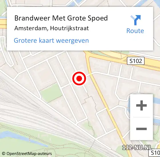 Locatie op kaart van de 112 melding: Brandweer Met Grote Spoed Naar Amsterdam, Houtrijkstraat op 15 november 2018 20:21