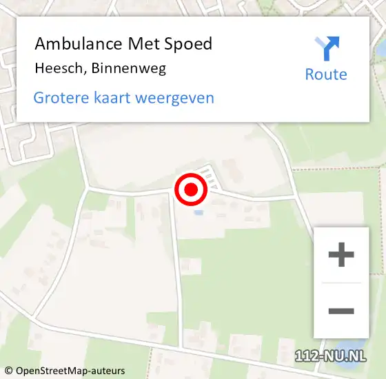 Locatie op kaart van de 112 melding: Ambulance Met Spoed Naar Heesch, Binnenweg op 15 november 2018 20:25