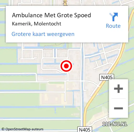 Locatie op kaart van de 112 melding: Ambulance Met Grote Spoed Naar Kamerik, Molentocht op 25 september 2013 12:53