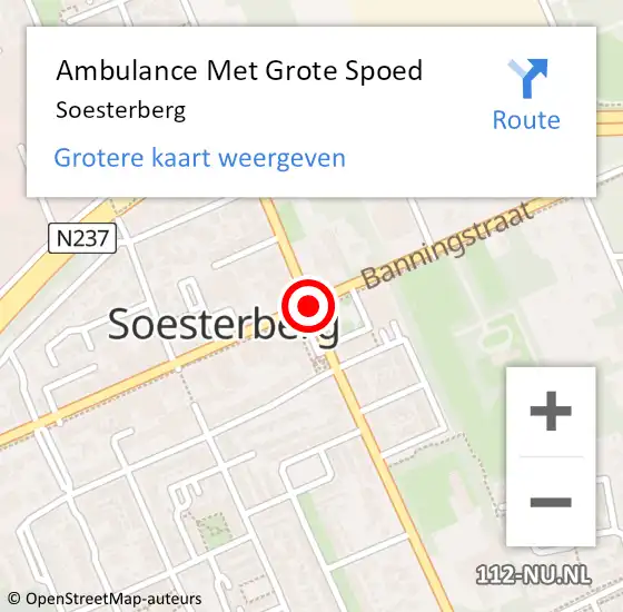 Locatie op kaart van de 112 melding: Ambulance Met Grote Spoed Naar Soesterberg op 15 november 2018 22:28