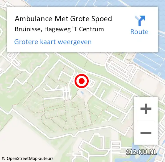 Locatie op kaart van de 112 melding: Ambulance Met Grote Spoed Naar Bruinisse, Hageweg 'T Centrum op 15 november 2018 22:31