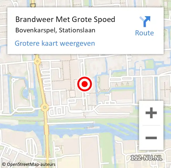 Locatie op kaart van de 112 melding: Brandweer Met Grote Spoed Naar Bovenkarspel, Stationslaan op 16 november 2018 00:06