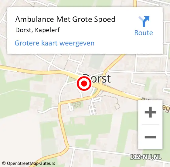 Locatie op kaart van de 112 melding: Ambulance Met Grote Spoed Naar Dorst, Kapelerf op 16 november 2018 00:49