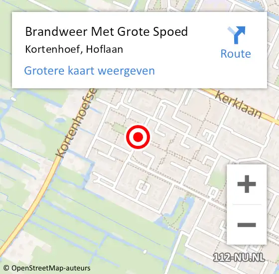 Locatie op kaart van de 112 melding: Brandweer Met Grote Spoed Naar Kortenhoef, Hoflaan op 16 november 2018 03:10