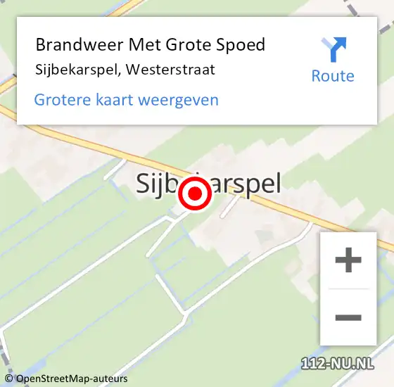 Locatie op kaart van de 112 melding: Brandweer Met Grote Spoed Naar Sijbekarspel, Westerstraat op 14 maart 2014 18:18