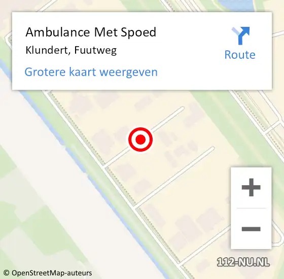 Locatie op kaart van de 112 melding: Ambulance Met Spoed Naar Klundert, Fuutweg op 16 november 2018 05:43