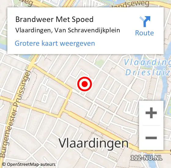Locatie op kaart van de 112 melding: Brandweer Met Spoed Naar Vlaardingen, Van Schravendijkplein op 16 november 2018 06:07