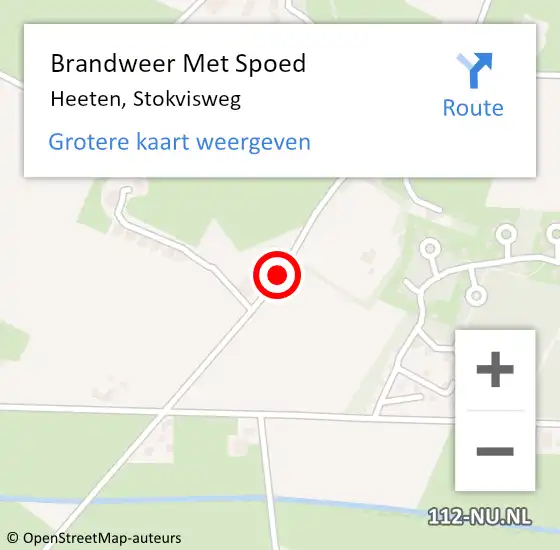 Locatie op kaart van de 112 melding: Brandweer Met Spoed Naar Heeten, Stokvisweg op 16 november 2018 08:17