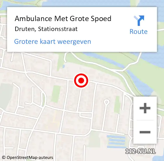 Locatie op kaart van de 112 melding: Ambulance Met Grote Spoed Naar Druten, Stationsstraat op 16 november 2018 10:16