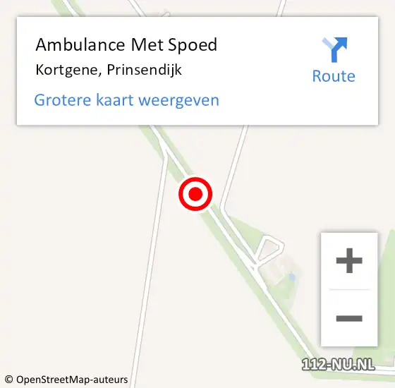 Locatie op kaart van de 112 melding: Ambulance Met Spoed Naar Kortgene, Prinsendijk op 16 november 2018 11:46