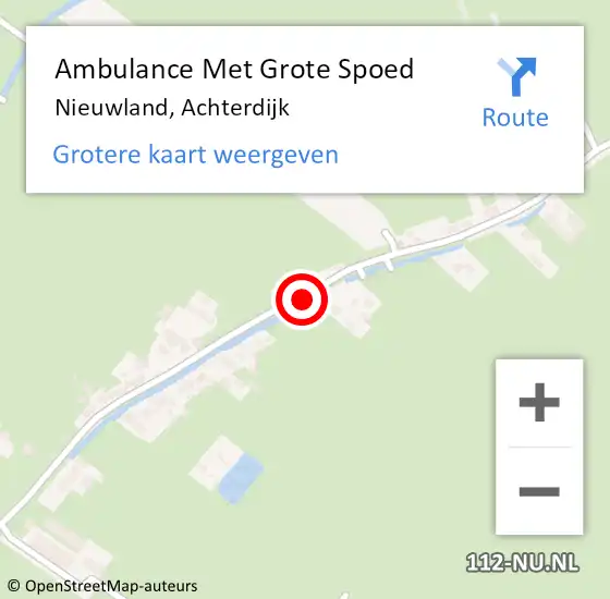 Locatie op kaart van de 112 melding: Ambulance Met Grote Spoed Naar Nieuwland, Achterdijk op 16 november 2018 16:27