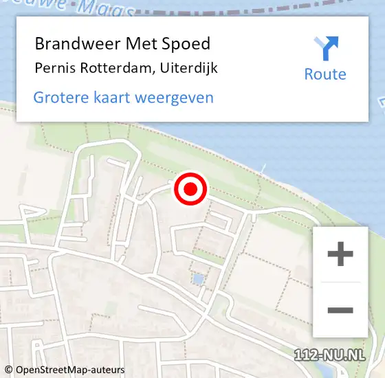 Locatie op kaart van de 112 melding: Brandweer Met Spoed Naar Pernis Rotterdam, Uiterdijk op 16 november 2018 17:09