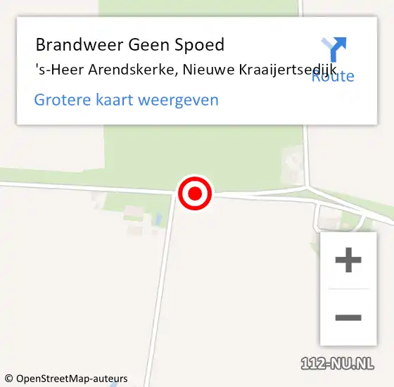 Locatie op kaart van de 112 melding: Brandweer Geen Spoed Naar 's-Heer Arendskerke, Nieuwe Kraaijertsedijk op 16 november 2018 17:26