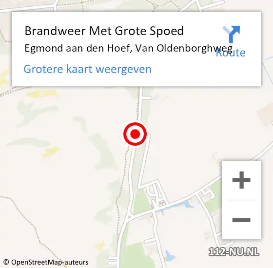 Locatie op kaart van de 112 melding: Brandweer Met Grote Spoed Naar Egmond aan den Hoef, Van Oldenborghweg op 16 november 2018 18:39