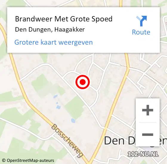 Locatie op kaart van de 112 melding: Brandweer Met Grote Spoed Naar Den Dungen, Haagakker op 16 november 2018 19:24