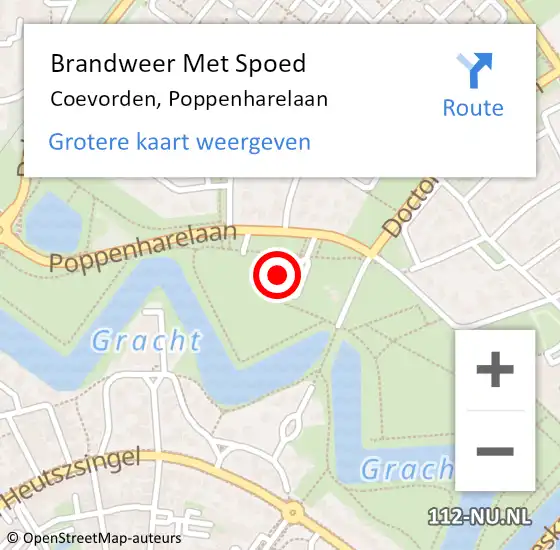 Locatie op kaart van de 112 melding: Brandweer Met Spoed Naar Coevorden, Poppenharelaan op 14 maart 2014 19:49