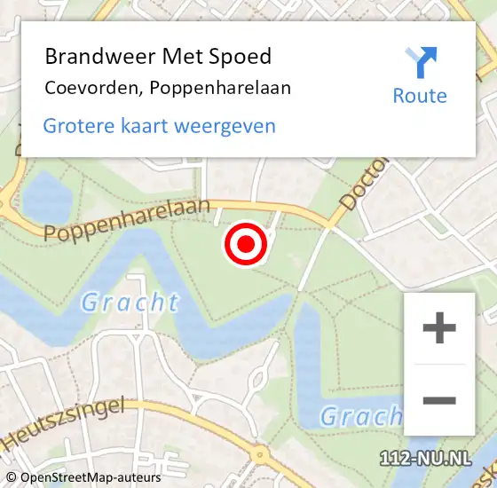 Locatie op kaart van de 112 melding: Brandweer Met Spoed Naar Coevorden, Poppenharelaan op 14 maart 2014 19:51
