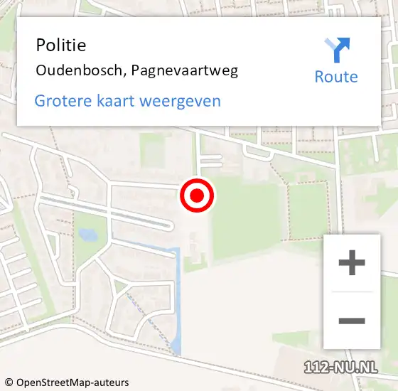 Locatie op kaart van de 112 melding: Politie Oudenbosch, Pagnevaartweg op 16 november 2018 20:22