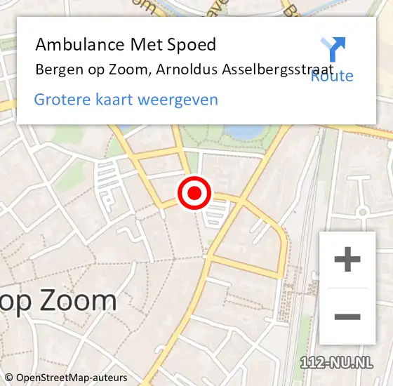 Locatie op kaart van de 112 melding: Ambulance Met Spoed Naar Bergen op Zoom, Williamstraat op 16 november 2018 20:52