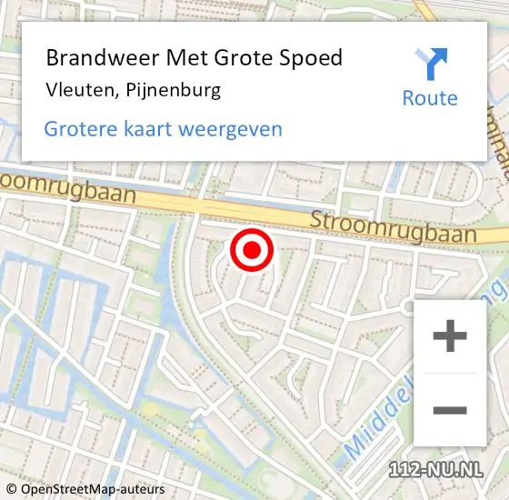 Locatie op kaart van de 112 melding: Brandweer Met Grote Spoed Naar Vleuten, Pijnenburg op 16 november 2018 21:35