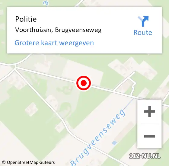 Locatie op kaart van de 112 melding: Politie Voorthuizen, Brugveenseweg op 16 november 2018 21:36