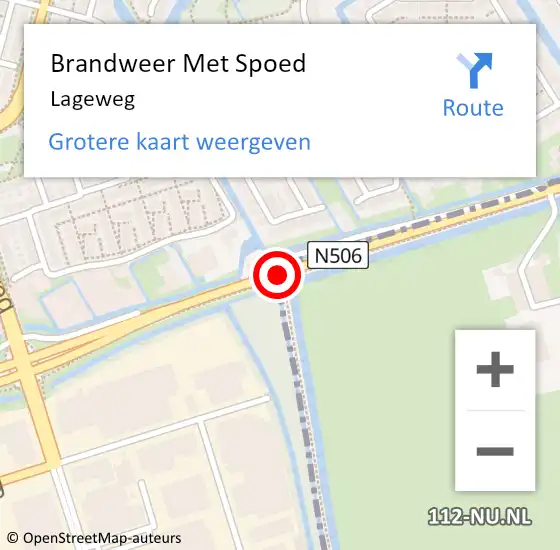 Locatie op kaart van de 112 melding: Brandweer Met Spoed Naar Lageweg op 16 november 2018 21:36