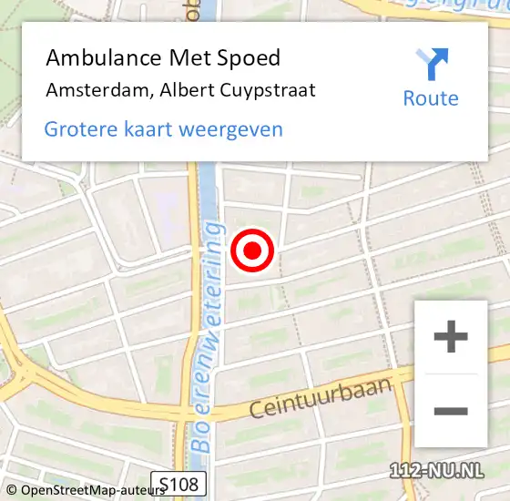 Locatie op kaart van de 112 melding: Ambulance Met Spoed Naar Amsterdam, Albert Cuypstraat op 16 november 2018 22:43