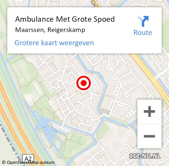 Locatie op kaart van de 112 melding: Ambulance Met Grote Spoed Naar Maarssen, Reigerskamp op 16 november 2018 23:18