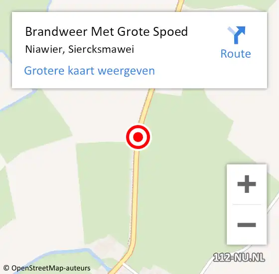 Locatie op kaart van de 112 melding: Brandweer Met Grote Spoed Naar Niawier, Siercksmawei op 16 november 2018 23:51