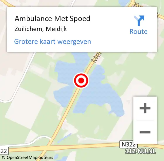 Locatie op kaart van de 112 melding: Ambulance Met Spoed Naar Zuilichem, Meidijk op 17 november 2018 00:04