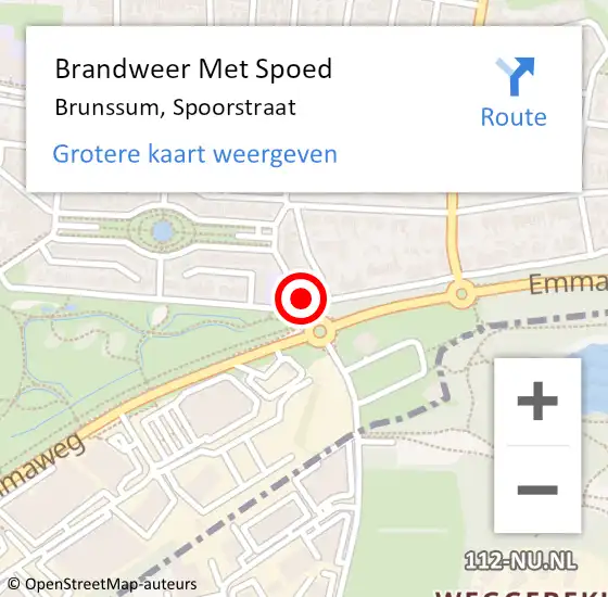 Locatie op kaart van de 112 melding: Brandweer Met Spoed Naar Brunssum, Spoorstraat op 17 november 2018 00:13