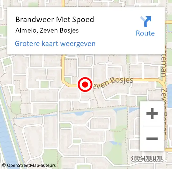 Locatie op kaart van de 112 melding: Brandweer Met Spoed Naar Almelo, Zeven Bosjes op 17 november 2018 00:52