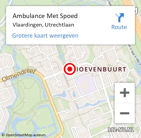 Locatie op kaart van de 112 melding: Ambulance Met Spoed Naar Vlaardingen, Utrechtlaan op 17 november 2018 02:13