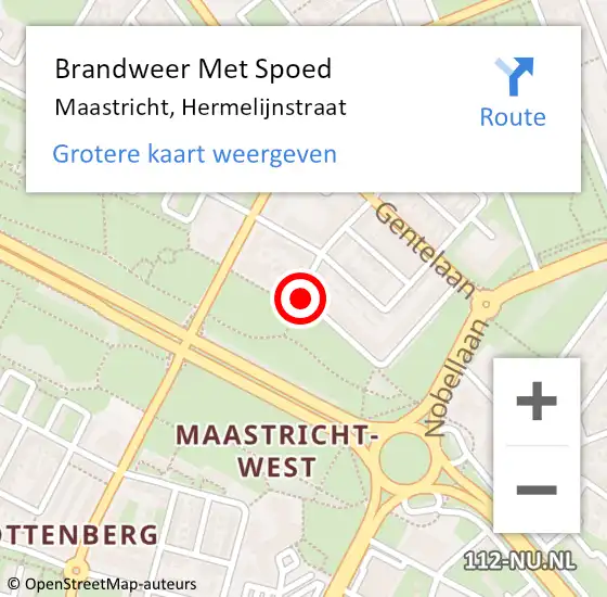 Locatie op kaart van de 112 melding: Brandweer Met Spoed Naar Maastricht, Hermelijnstraat op 17 november 2018 03:48