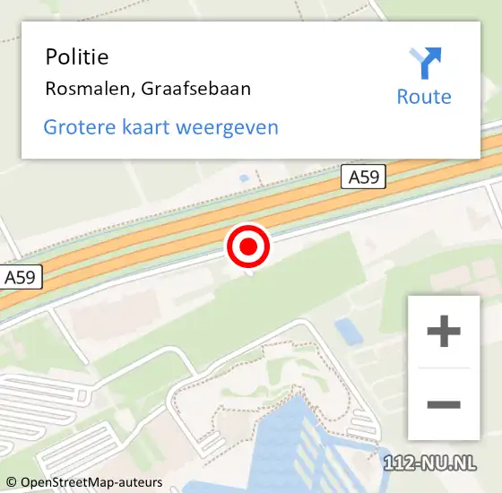 Locatie op kaart van de 112 melding: Politie Rosmalen, Graafsebaan op 17 november 2018 04:11