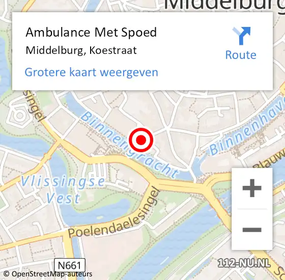 Locatie op kaart van de 112 melding: Ambulance Met Spoed Naar Middelburg, Koestraat op 17 november 2018 06:19