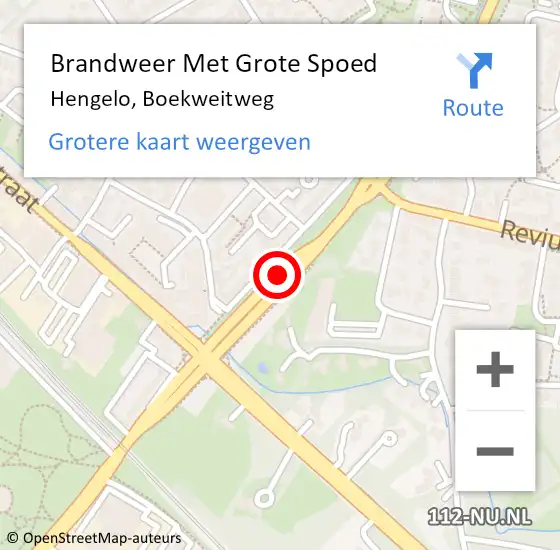 Locatie op kaart van de 112 melding: Brandweer Met Grote Spoed Naar Hengelo, Boekweitweg op 17 november 2018 07:15