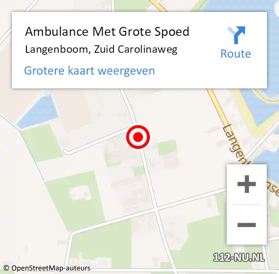 Locatie op kaart van de 112 melding: Ambulance Met Grote Spoed Naar Langenboom, Zuid Carolinaweg op 17 november 2018 09:17