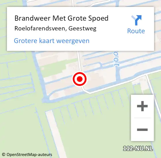 Locatie op kaart van de 112 melding: Brandweer Met Grote Spoed Naar Roelofarendsveen, Geestweg op 14 maart 2014 20:41