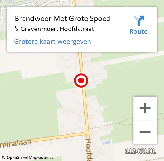 Locatie op kaart van de 112 melding: Brandweer Met Grote Spoed Naar 's Gravenmoer, Hoofdstraat op 17 november 2018 10:02