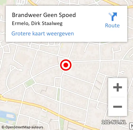 Locatie op kaart van de 112 melding: Brandweer Geen Spoed Naar Ermelo, Dirk Staalweg op 17 november 2018 10:18