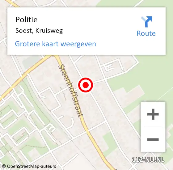 Locatie op kaart van de 112 melding: Politie Soest, Kruisweg op 17 november 2018 10:38