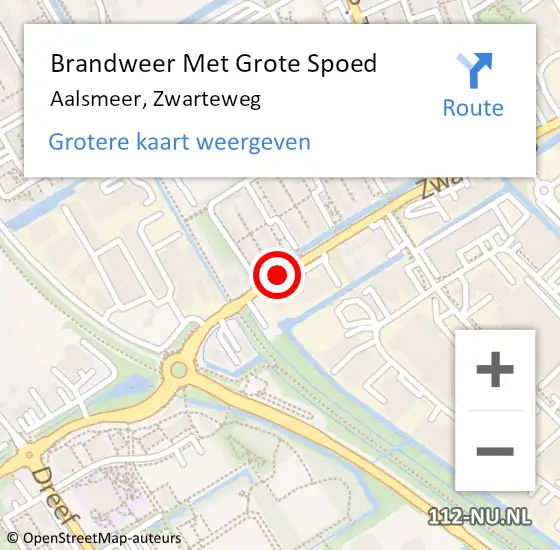 Locatie op kaart van de 112 melding: Brandweer Met Grote Spoed Naar Aalsmeer, Zwarteweg op 17 november 2018 10:54