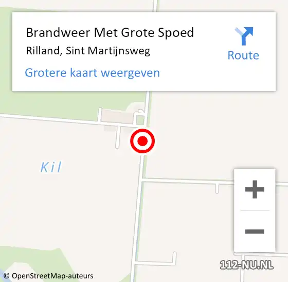 Locatie op kaart van de 112 melding: Brandweer Met Grote Spoed Naar Rilland, Sint Martijnsweg op 17 november 2018 11:11