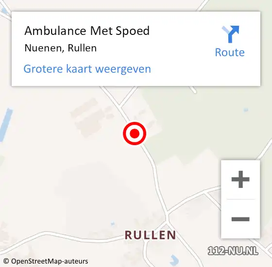 Locatie op kaart van de 112 melding: Ambulance Met Spoed Naar Nuenen, Rullen op 17 november 2018 11:48