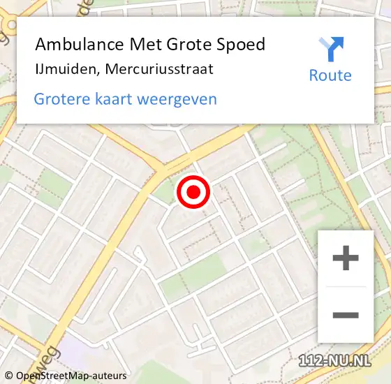 Locatie op kaart van de 112 melding: Ambulance Met Grote Spoed Naar IJmuiden, Mercuriusstraat op 17 november 2018 12:25