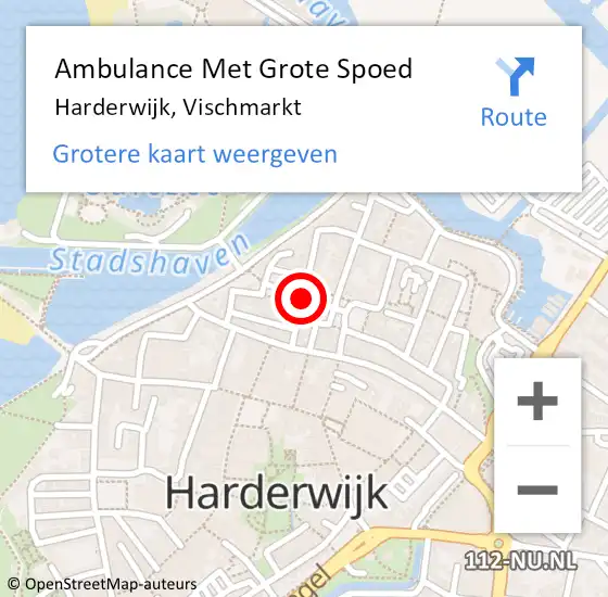 Locatie op kaart van de 112 melding: Ambulance Met Grote Spoed Naar Harderwijk, Vischmarkt op 17 november 2018 12:34