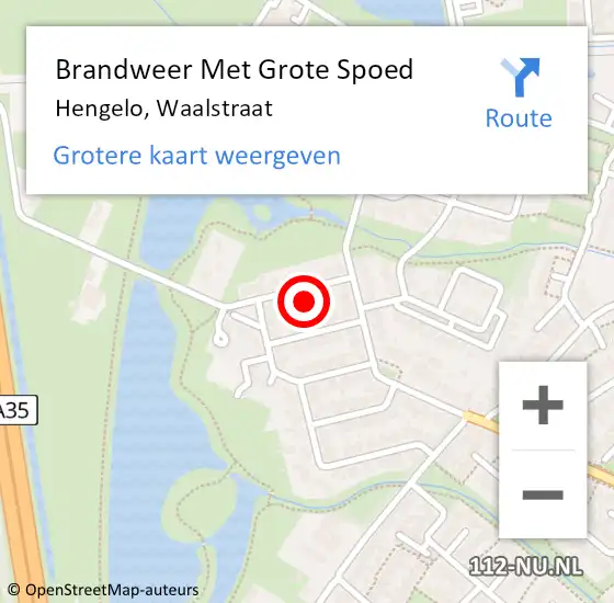 Locatie op kaart van de 112 melding: Brandweer Met Grote Spoed Naar Hengelo, Waalstraat op 14 maart 2014 21:16